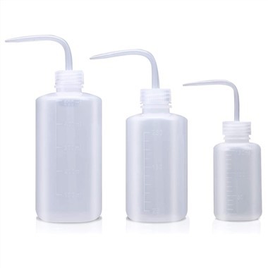 250ml 500ml 1000ml Hreinsunarlausn Kreistuílát Útskrifuð plastþvottaflaska í efnafræðistofu